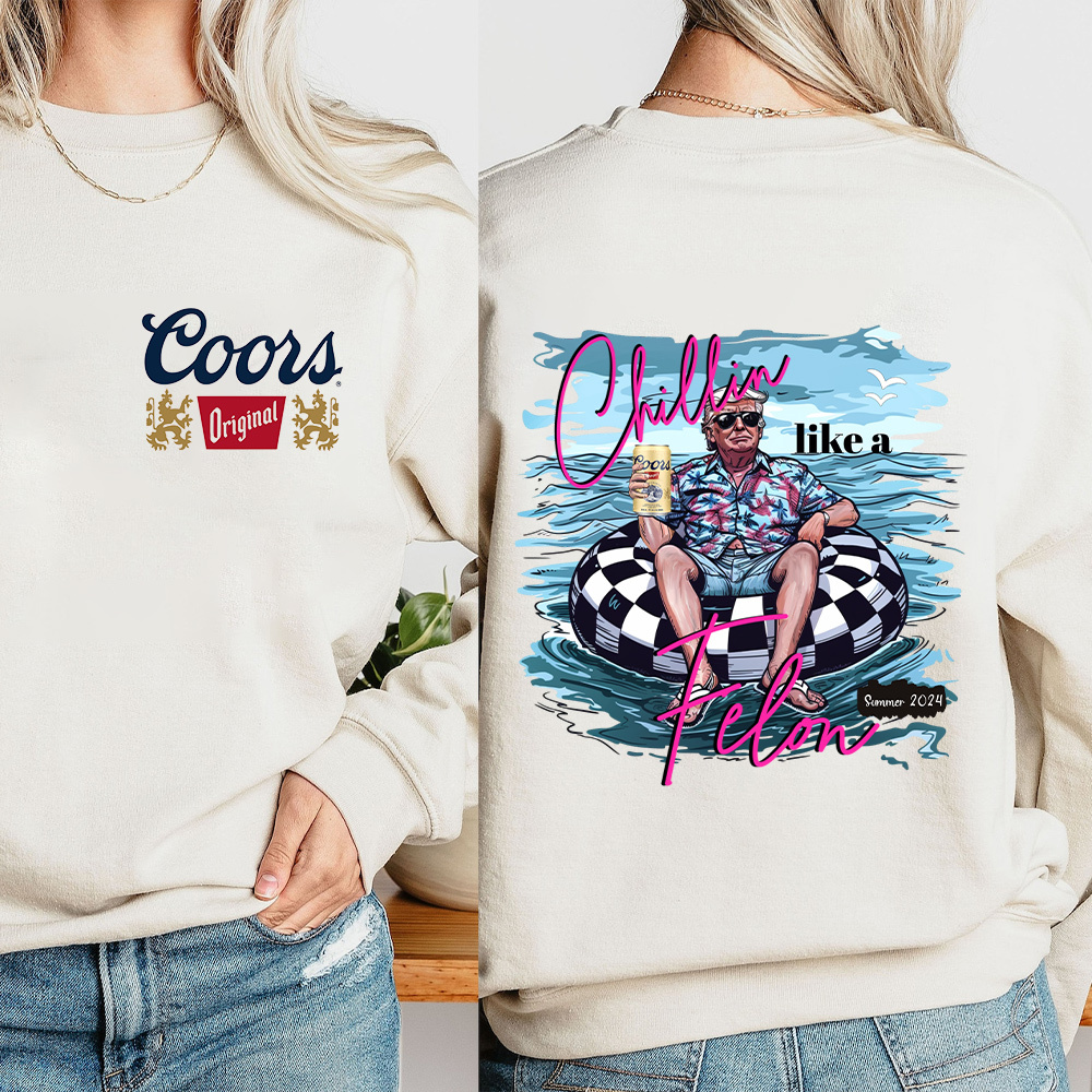 Hot Drinking Coors Chillin Like A Felon Summer 2024, Retro Quirky with Character Shirt