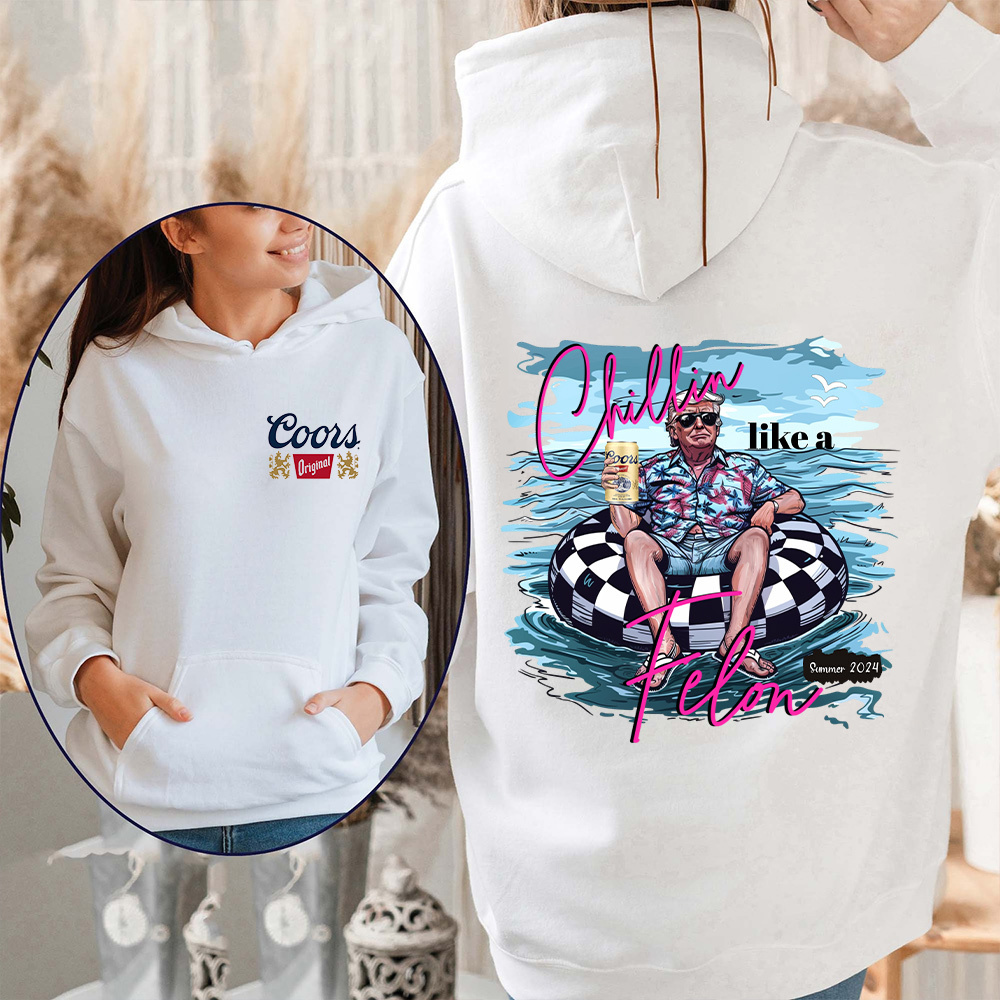 Hot Drinking Coors Chillin Like A Felon Summer 2024, Retro Quirky with Character Shirt