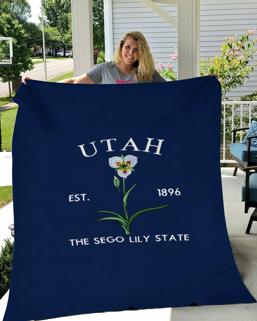 Custom Utah Flower/ Flag Blanket