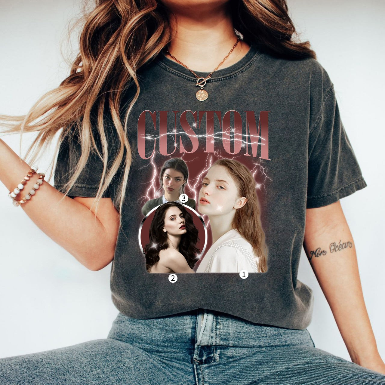 3 Photos Custom Vintage Tee