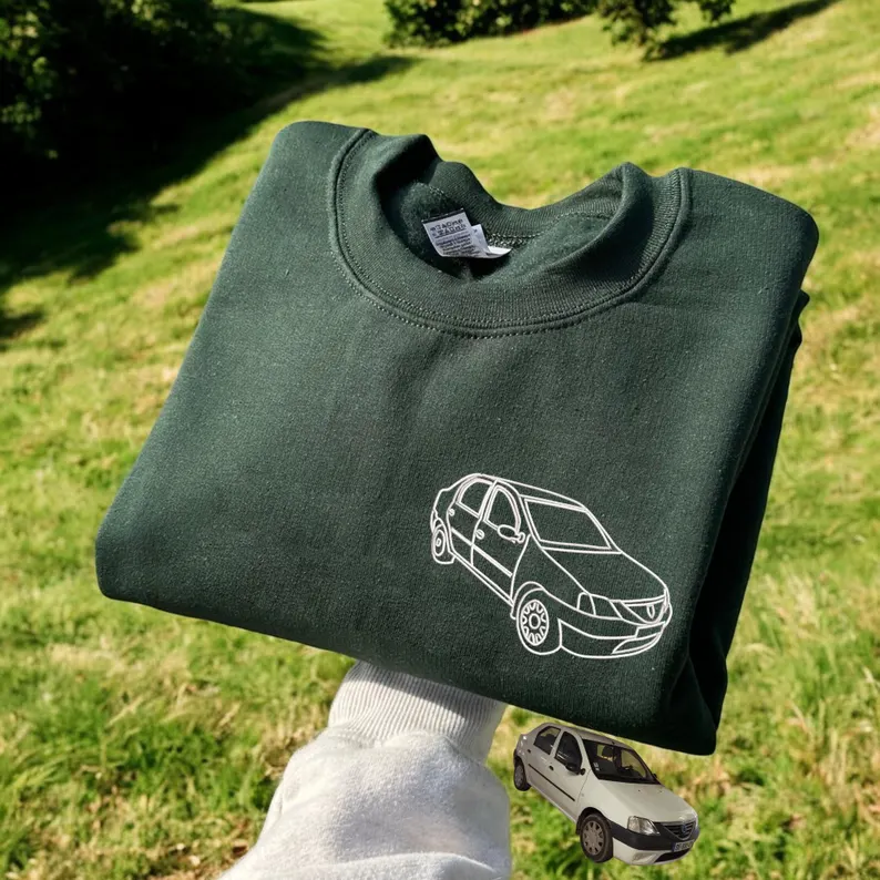 Custom Car Embroidered Sweatshirt Hoodie for Car Lovers