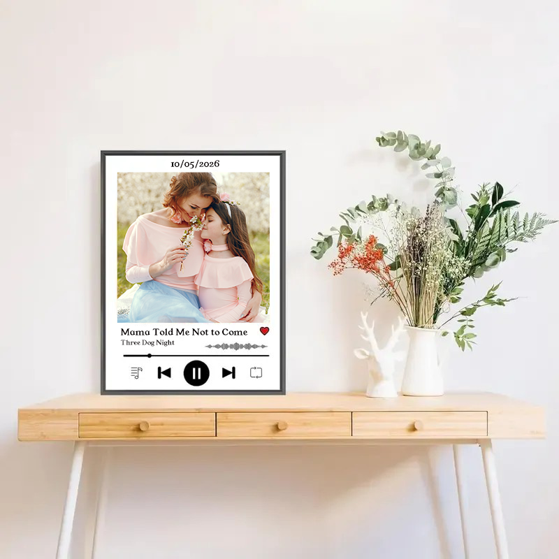 Personalized Favorite Song with Photo Printable Poster Wall Art Customized Engagement Present Anniversary Couple Frame Gift