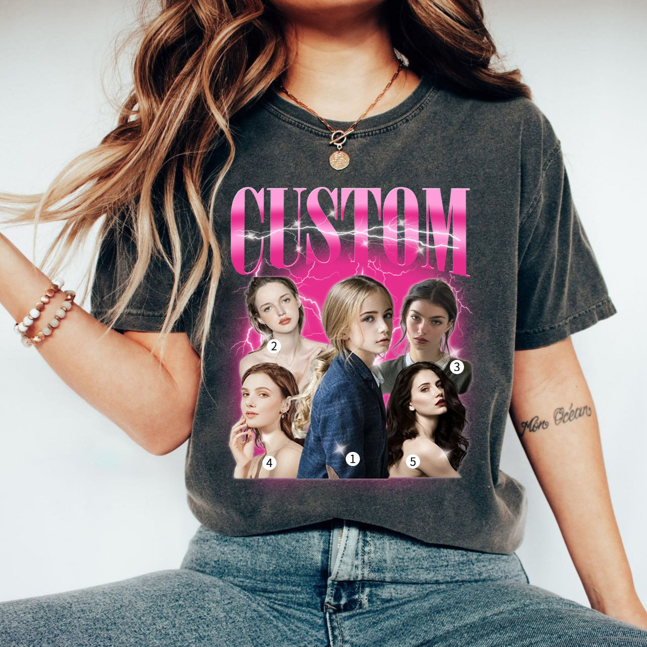 5 Photos Custom Vintage Tee