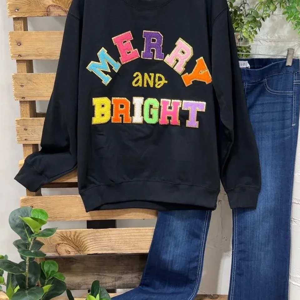 Custom Merry and Bright Soft Chenille Sweatshirt – Cozy Up in Holiday Style 🎄 