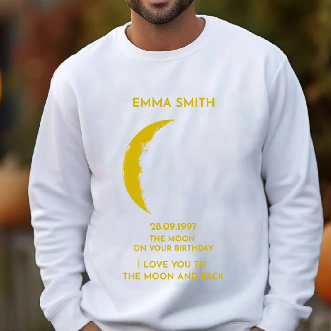 Custom Couple Art Sweatshirt/ REAL MOON PHASE SWEATER