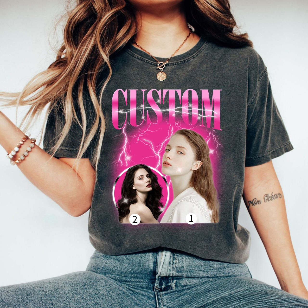 2 Photos Custom Vintage Tee
