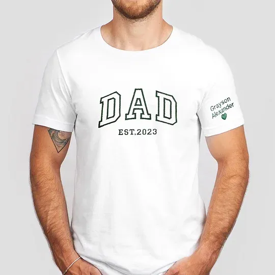 Custom Dad Embroidered Sweatshirt, Shirt With Kids Names, Grandpa Hoodie, Gifts For Dad, Fathers Day Shirt, Father's Day Gift, Daddy Gift