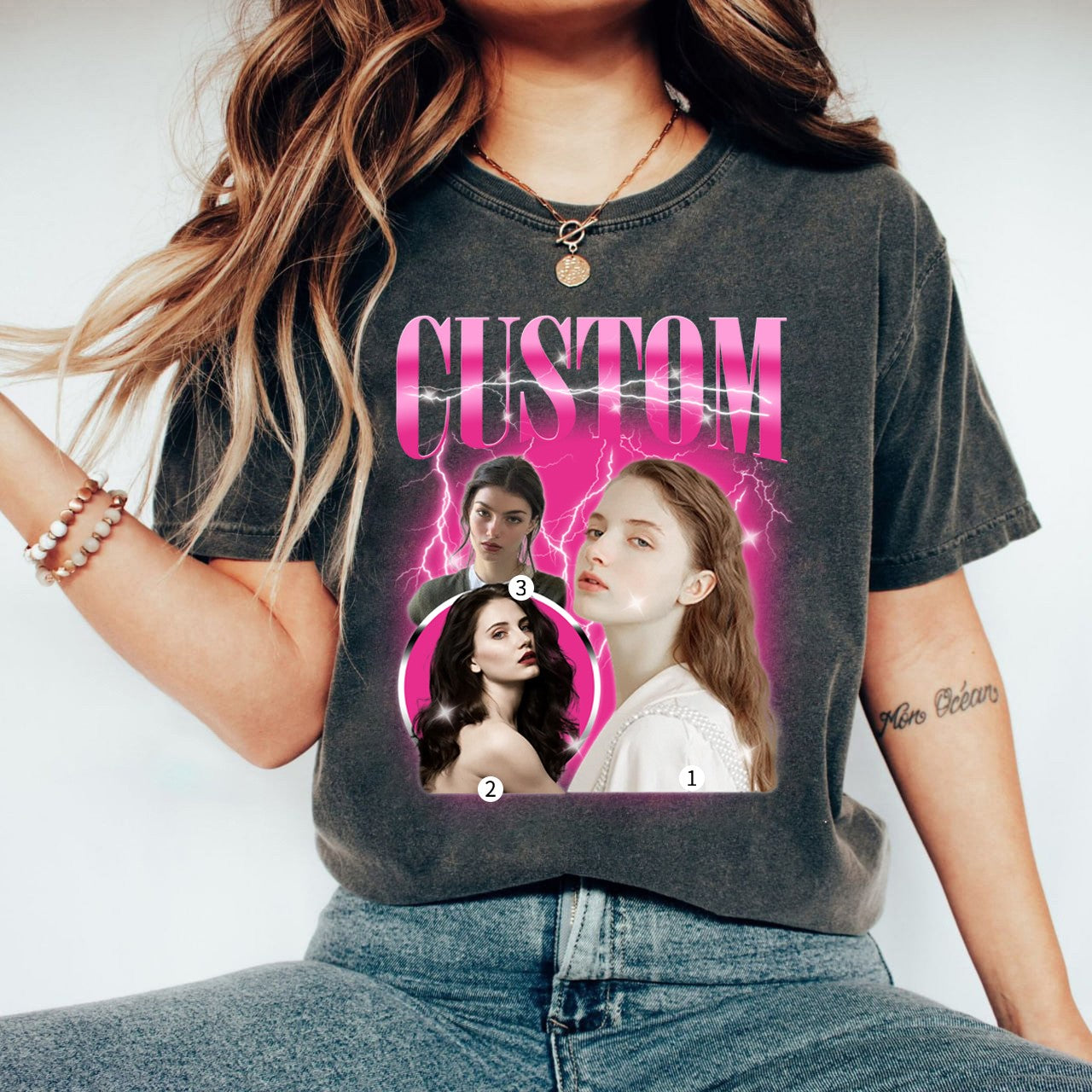 3 Photos Custom Vintage Tee