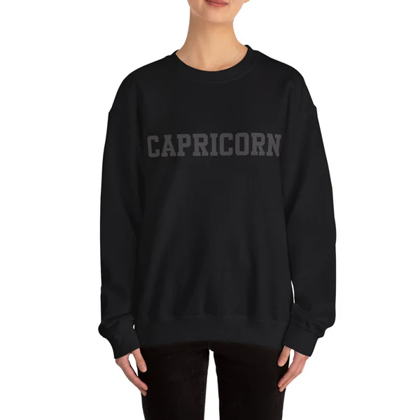 ♑Custom Zodiac Puff Print Crewneck-Capricorn Sweatshirt