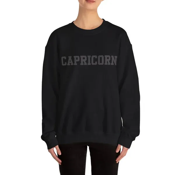 ♑Custom Zodiac Puff Print Crewneck-Capricorn Sweatshirt