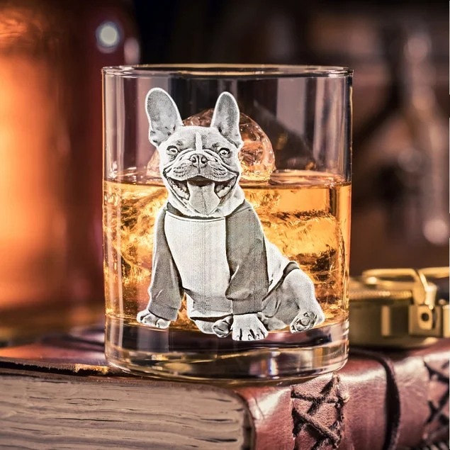 Pet Photo Whiskey Glass, Pet Memorial, Dog Portrait, Dog Memorial Gift, Pet Loss Gift, Custom Pet Portrait From Photo, Father's Day