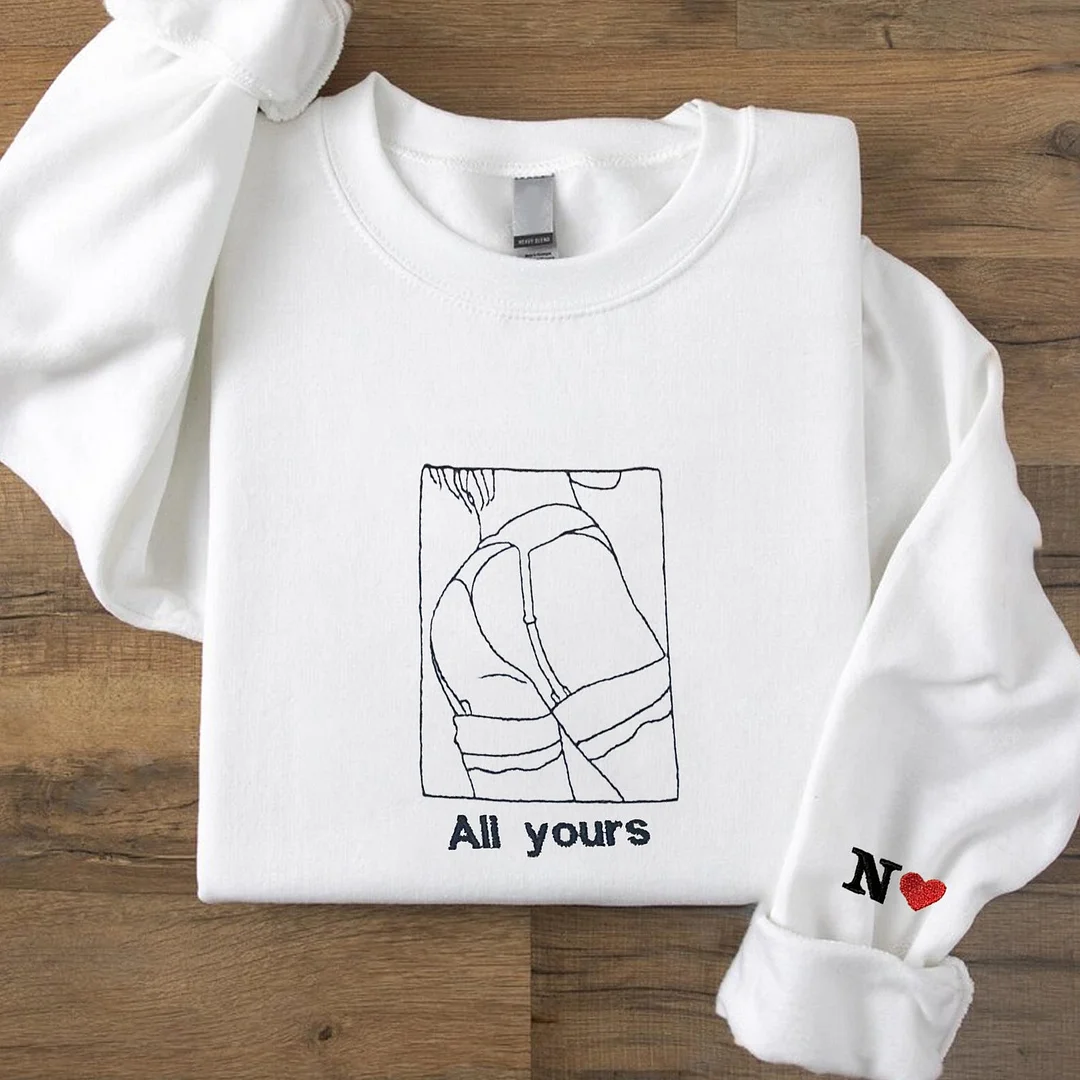 Custom Embroidered Sweatshirt – Personalized Sexy Portrait Gift for Him 💕🔥