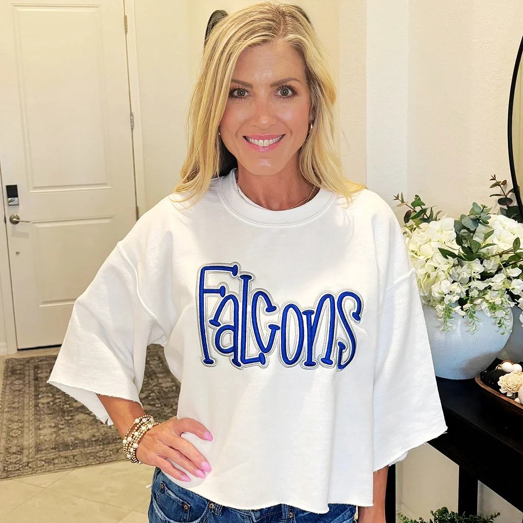 Custom Cropped Double 3D Puff Embroidered Sweatshirt