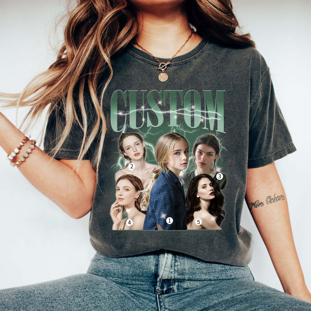 5 Photos Custom Vintage Tee