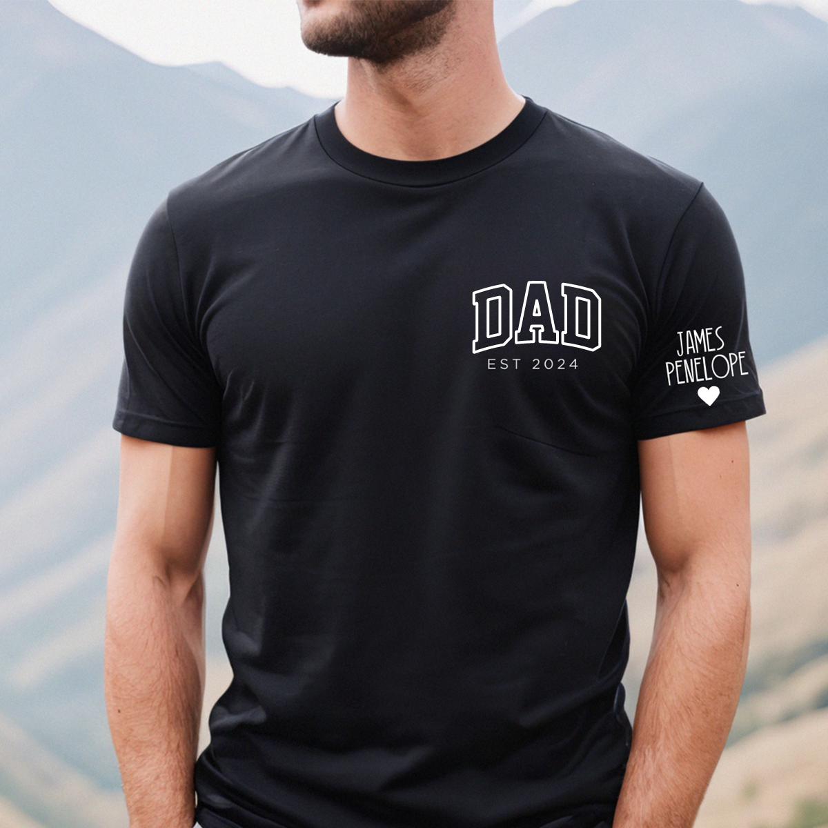 Dad's Pride-Custom Dad Shirt with Kids Names On Sleeve