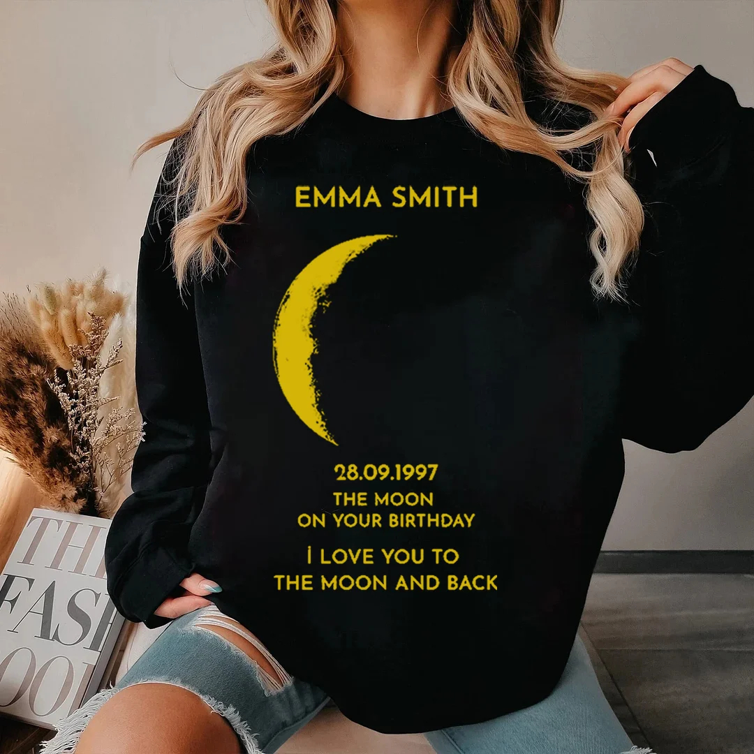 Custom Couple Art Sweatshirt/ REAL MOON PHASE SWEATER