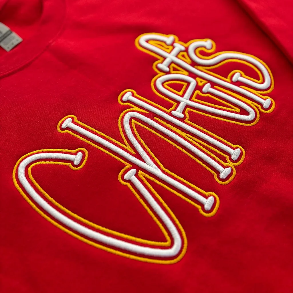 Custom Cropped Double 3D Puff Embroidered Sweatshirt