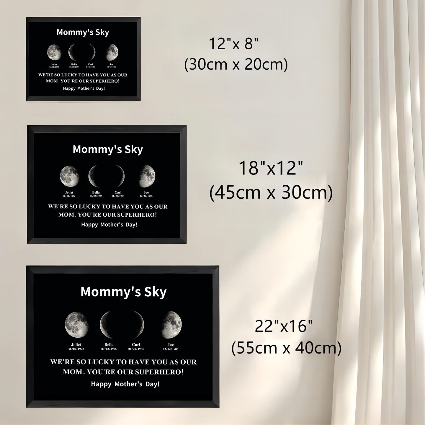 🌔Custom Moon Night Sky Print Family Gift