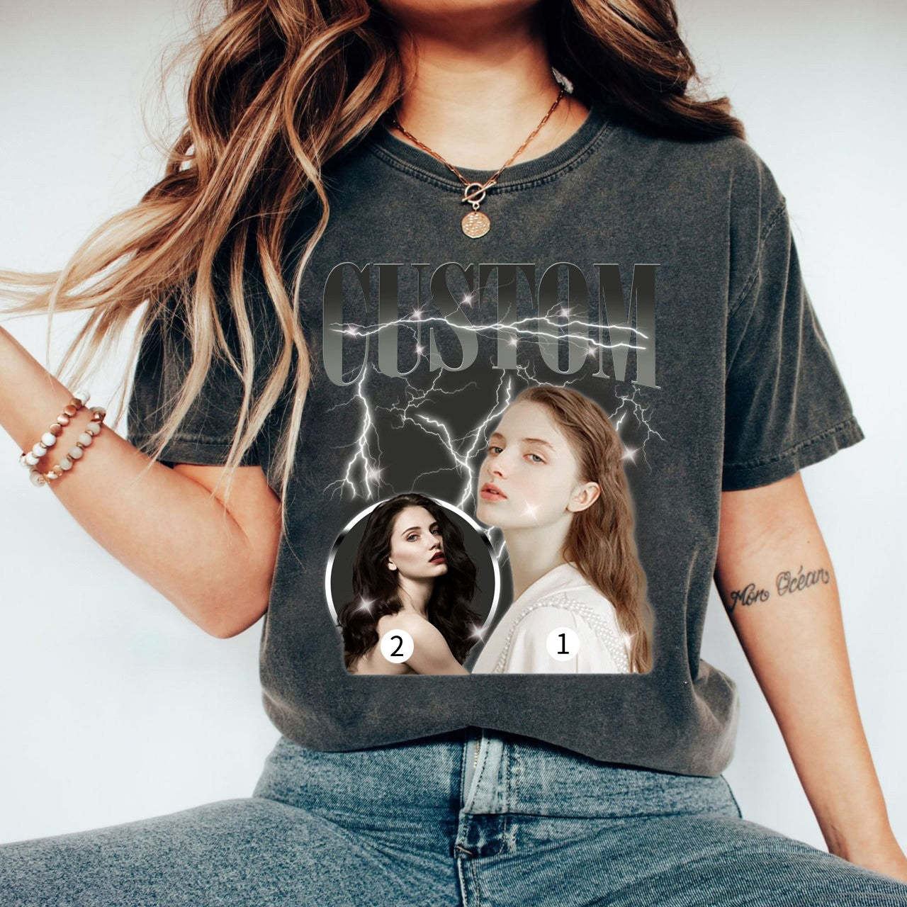 2 Photos Custom Vintage Tee
