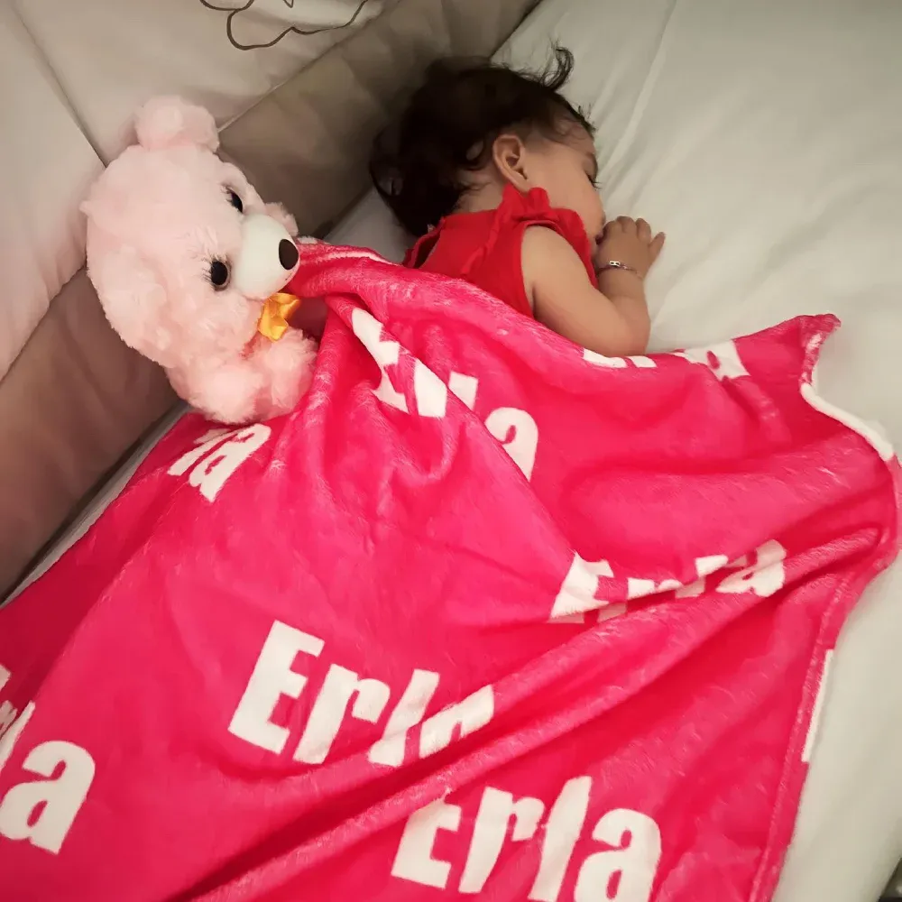 Personalized High-Quality Super Soft Name Family Blanket Birthday Christmas Gift for Kid Family