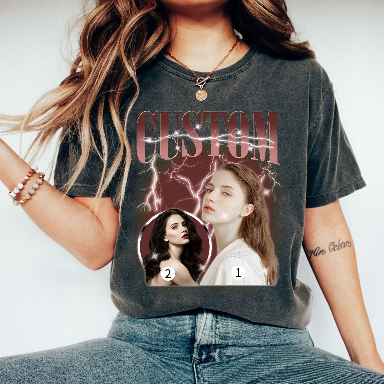 2 Photos Custom Vintage Tee