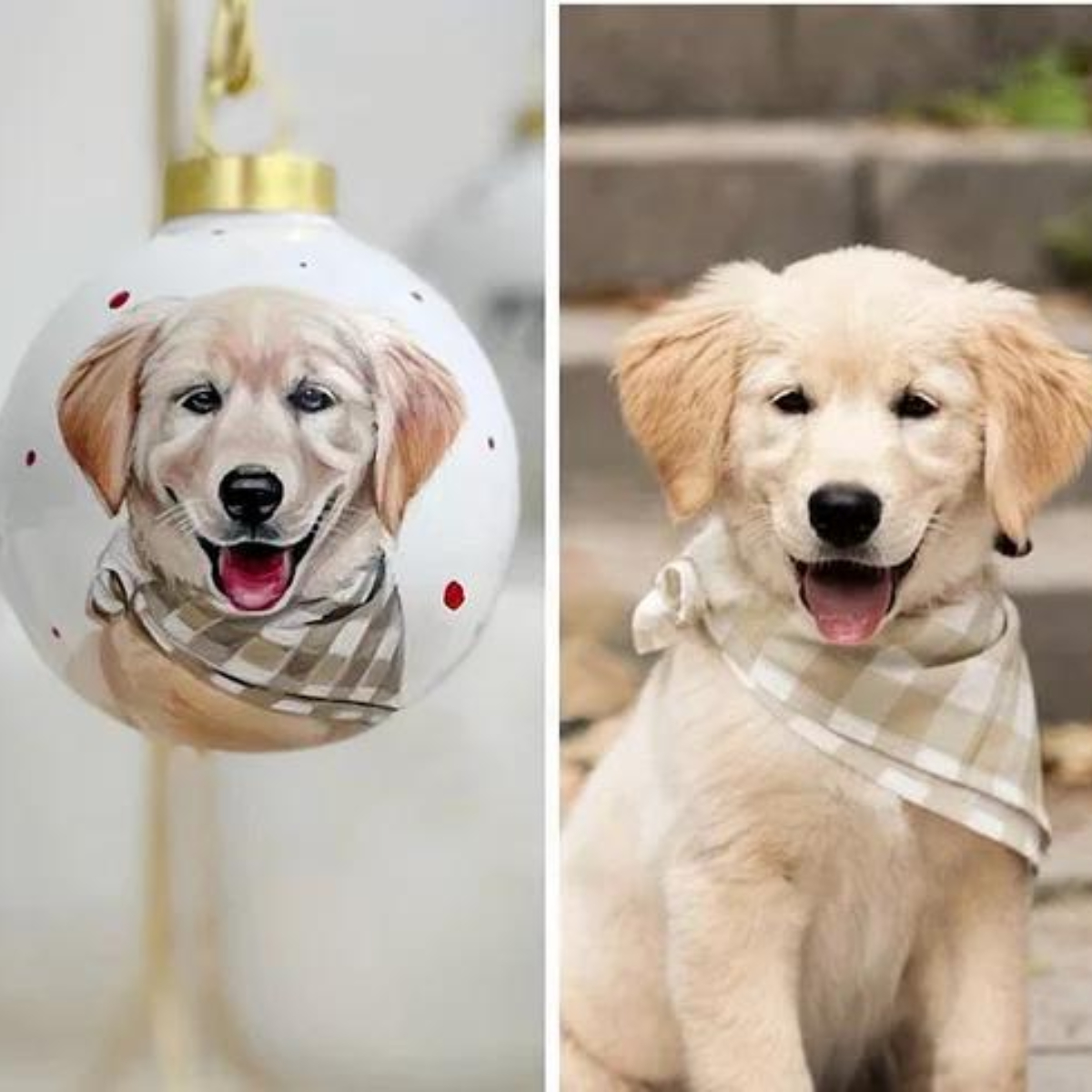 Custom Pet Portrait Ceramics Ornament from Your Photographs, Cat, Dog, Horse