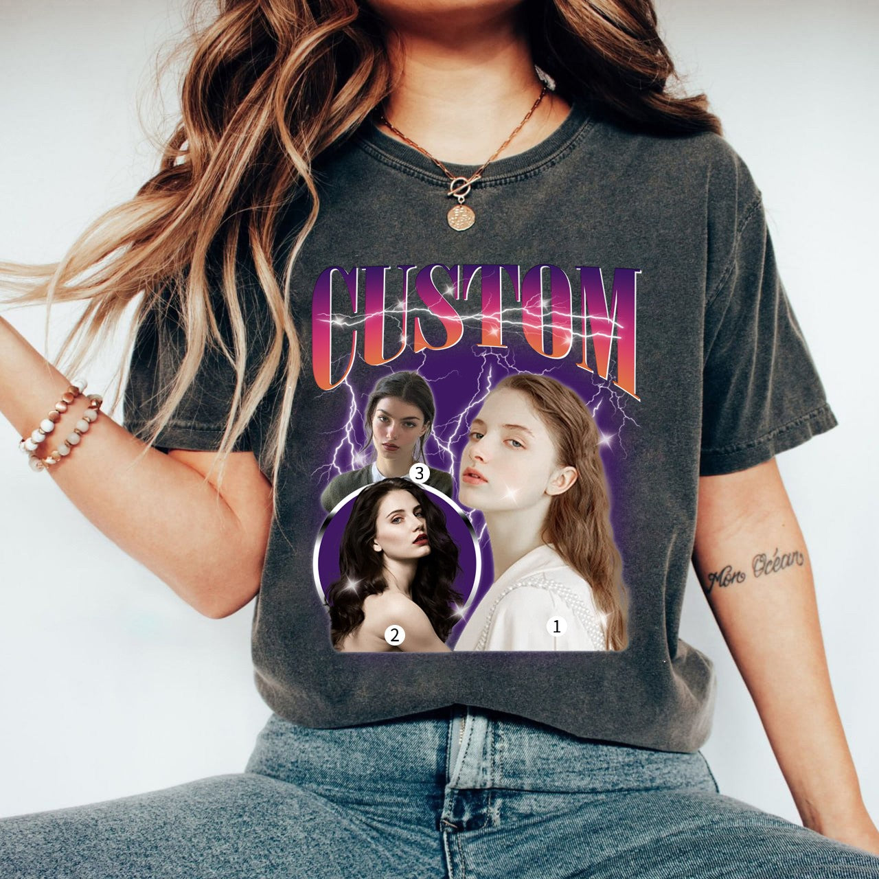 3 Photos Custom Vintage Tee