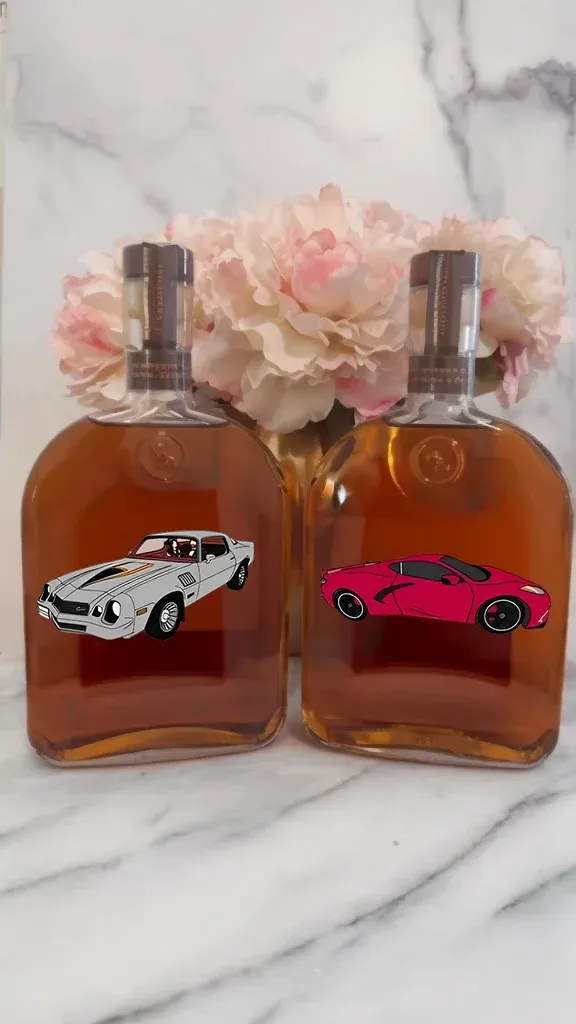 Custom Whiskey Bottles With Car Portrait