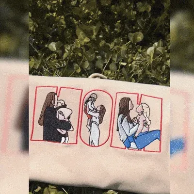 👨‍👩‍👧‍👦✨ Custom Family Embroidered Sweatshirt – A Unique and Heartwarming Gift for Dad or Mom