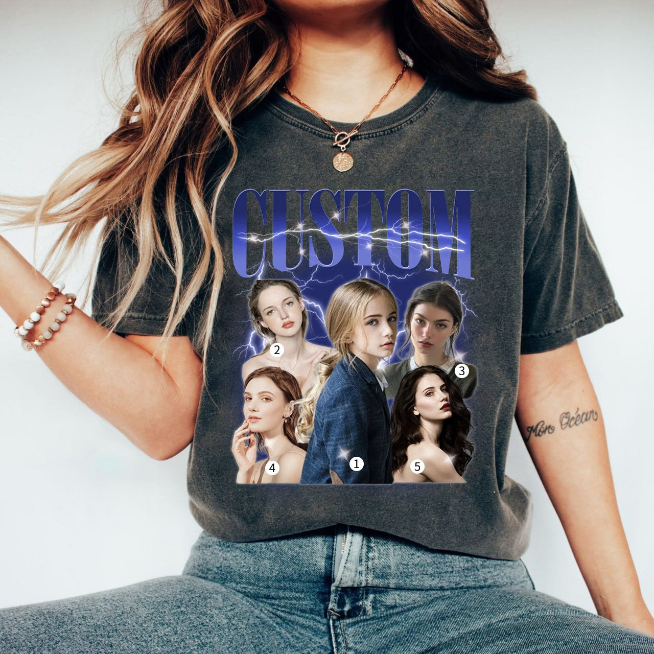 5 Photos Custom Vintage Tee