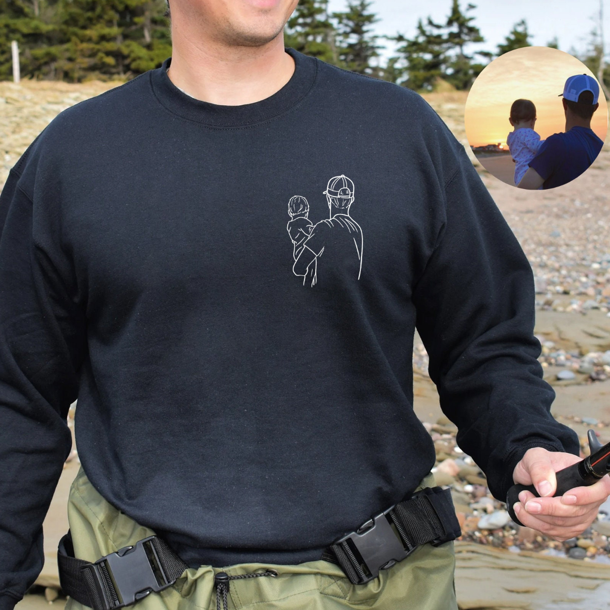 Custom Photo Portrait Printing Shirt - Gift For Dad