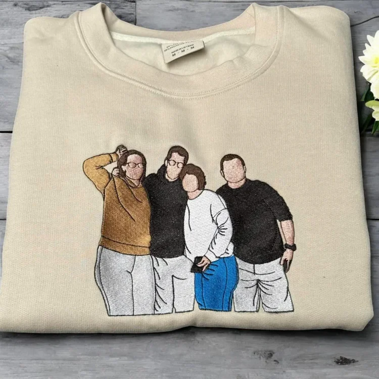 Custom Embroidered Photo Portrait Sweatshirt For Dad