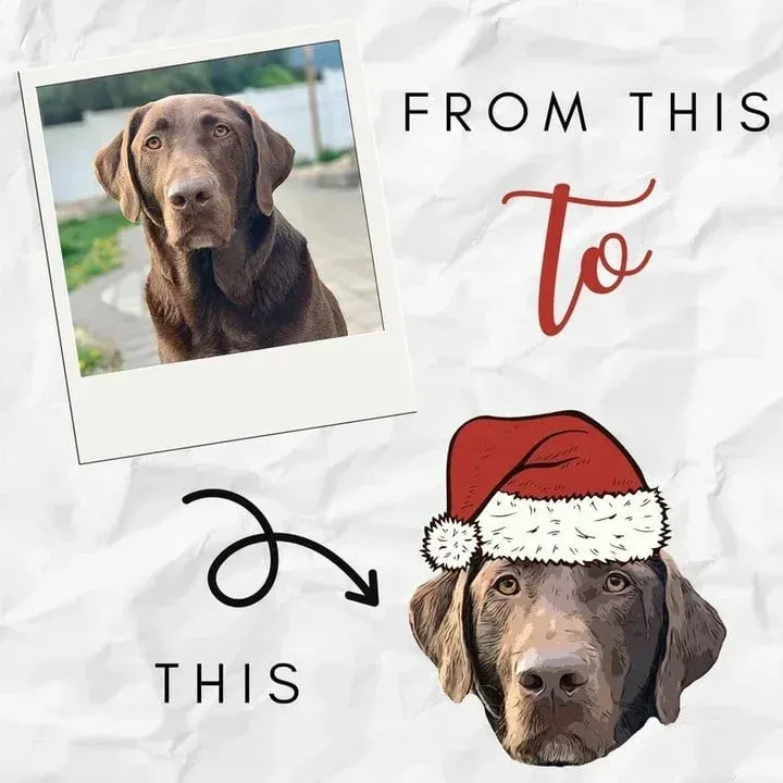 Personalized Dog Face Christmas Embroidered Sweatshirt