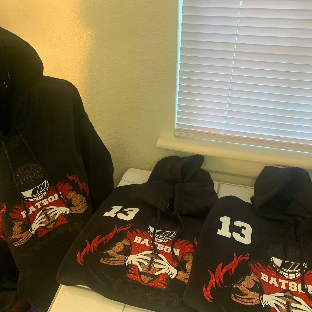 🏈 Shine on Game Day - Custom Glitter Football T-Shirt Sweatshirt