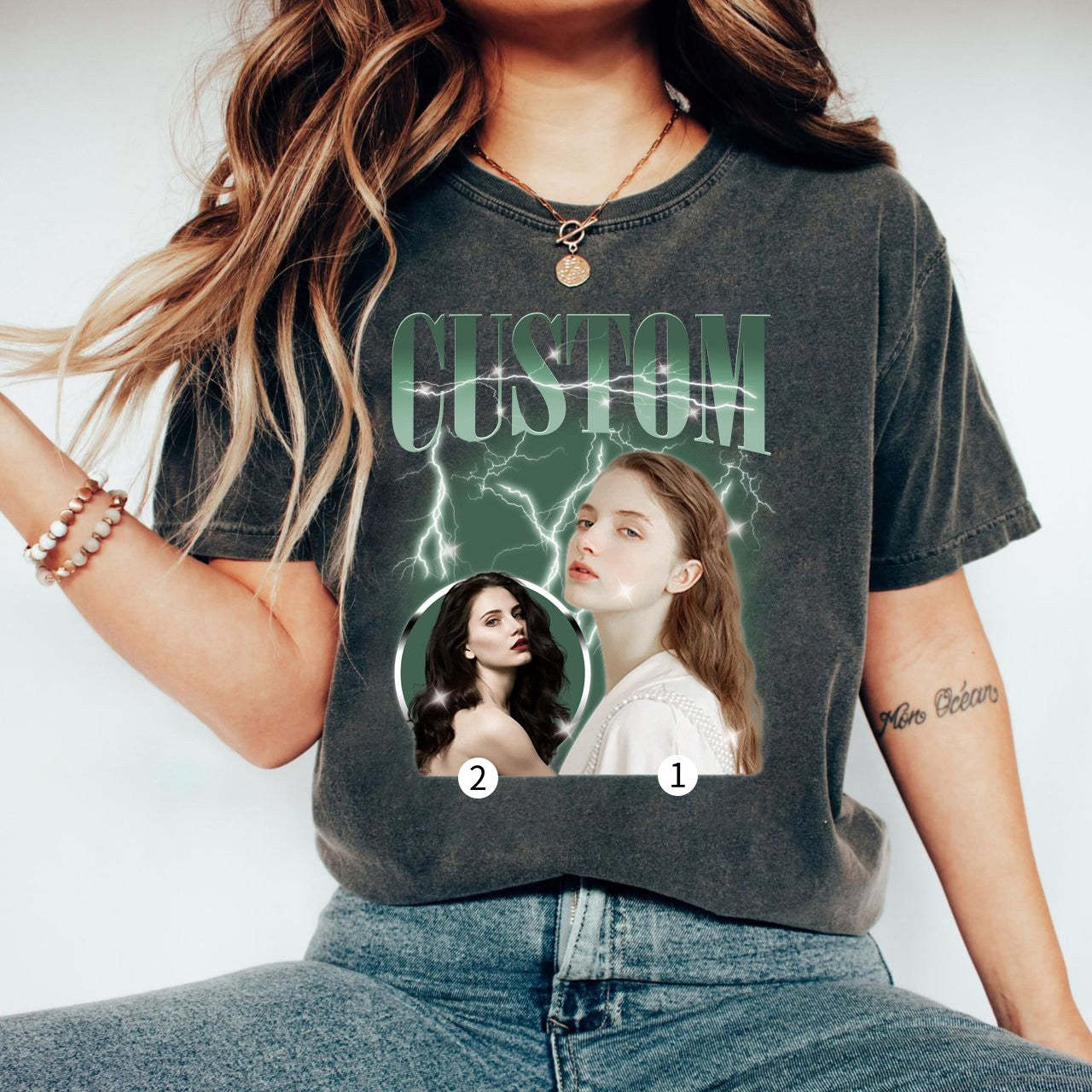 2 Photos Custom Vintage Tee