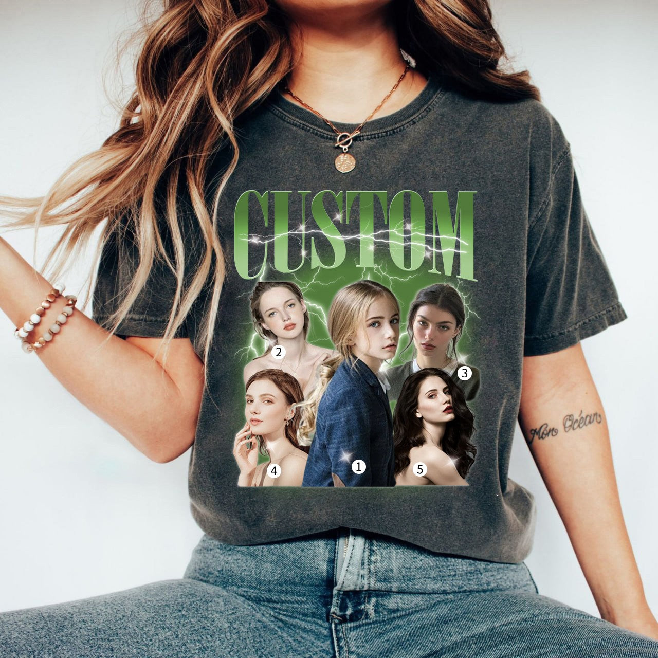 5 Photos Custom Vintage Tee