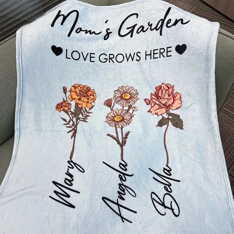 Mom/Grandma's Garden Birth Month Flower Blanket