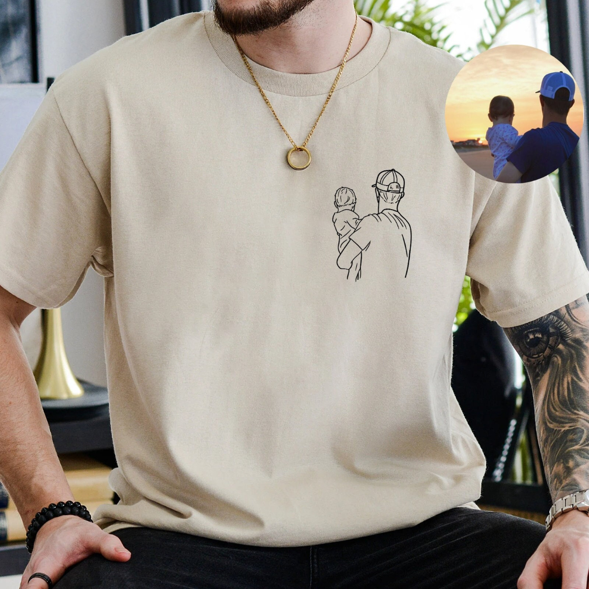 Custom Photo Portrait Printing Shirt - Gift For Dad