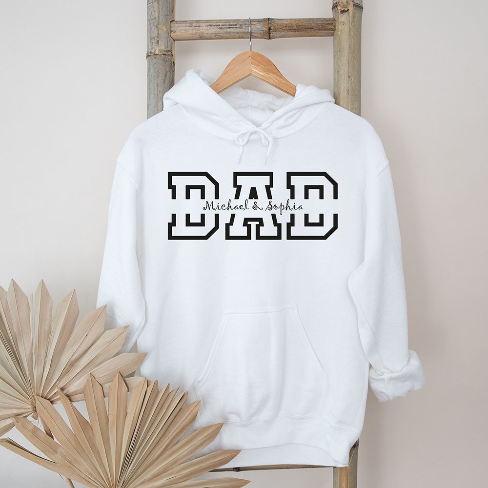 Personalised DAD Sweatshirt Hoodie with Kid's Names Father's Day Gift For Him