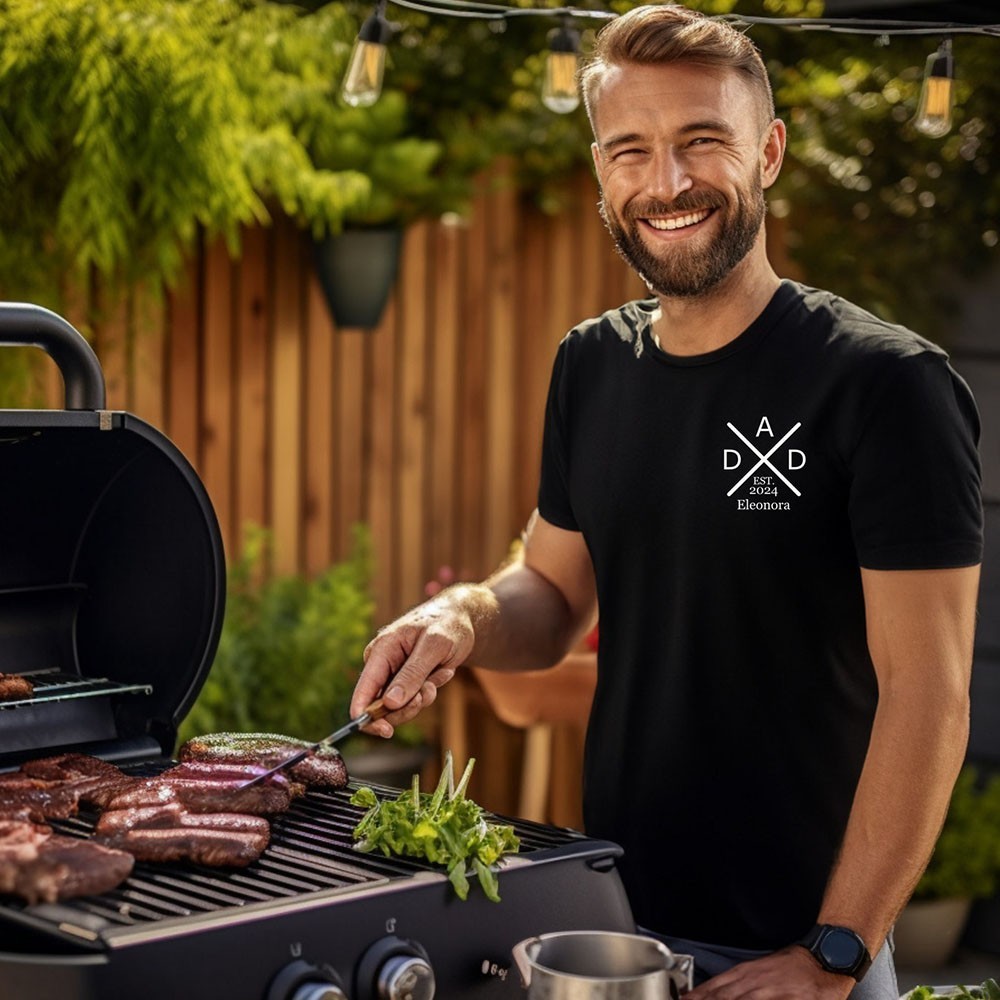 Personalised DAD T-shirt with the Child's Names and EST Father's Day Gift