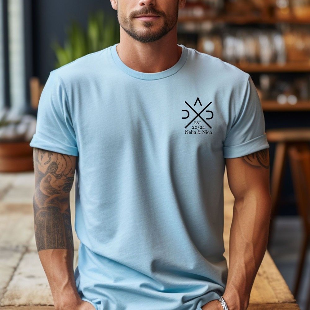 Personalised POP DAD T-shirt Sweatshirt with the Child's Names and EST Father's Day Gift
