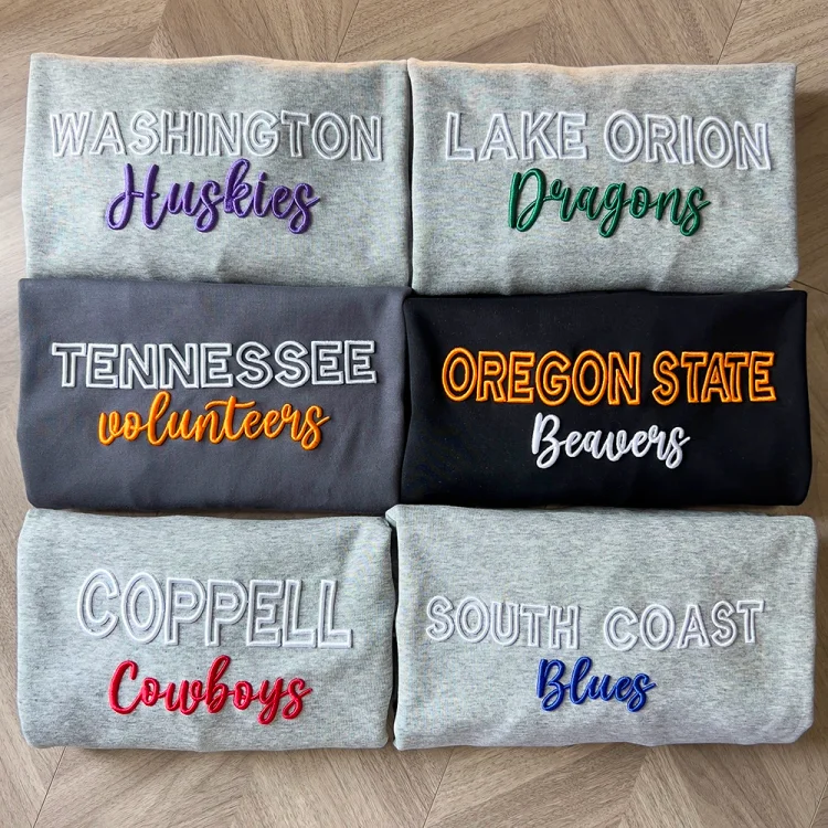 Custom 3D PUFF Embroidery College Team Sweatshirt