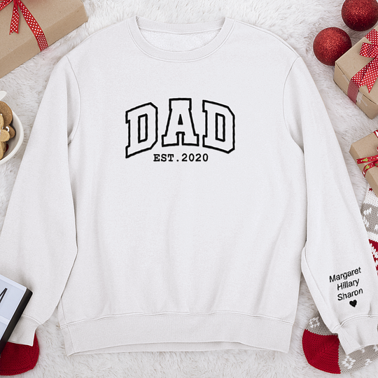 Custom Dad Embroidered Sweatshirt, Shirt With Kids Names, Grandpa Hoodie, Gifts For Dad, Fathers Day Shirt, Father's Day Gift, Daddy Gift