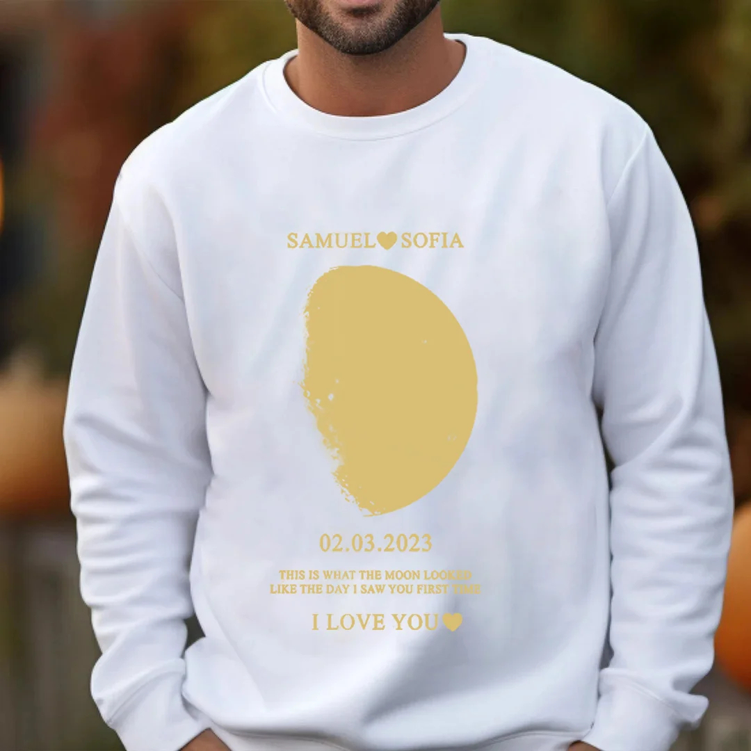Custom Couple Art Sweatshirt/ REAL MOON PHASE SWEATER