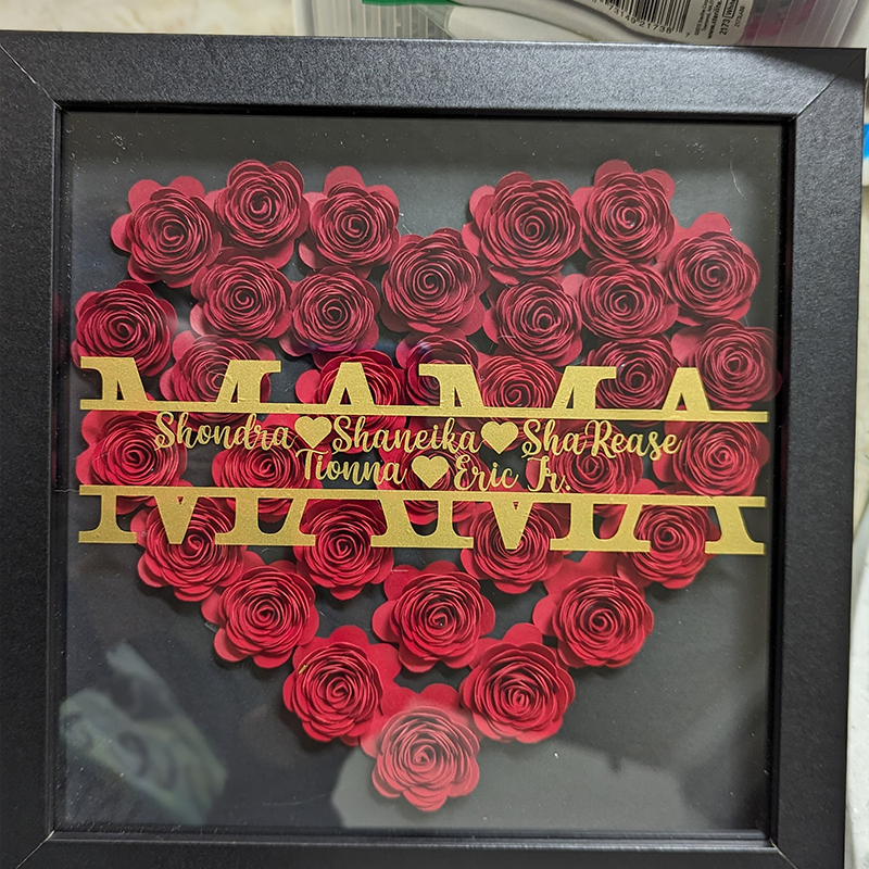 Heart Roses Shadow Box for Mama Mother’s Day