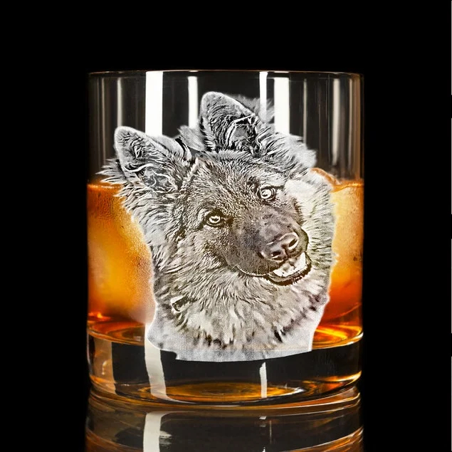 Pet Photo Whiskey Glass, Pet Memorial, Dog Portrait, Dog Memorial Gift, Pet Loss Gift, Custom Pet Portrait From Photo, Father's Day