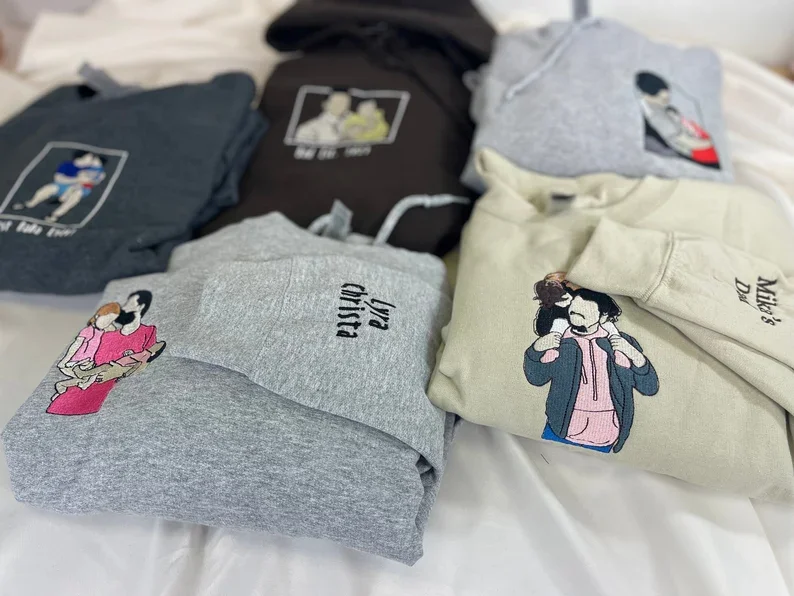 Custom Embroidered Sweatshirt with a Photo Portrait 