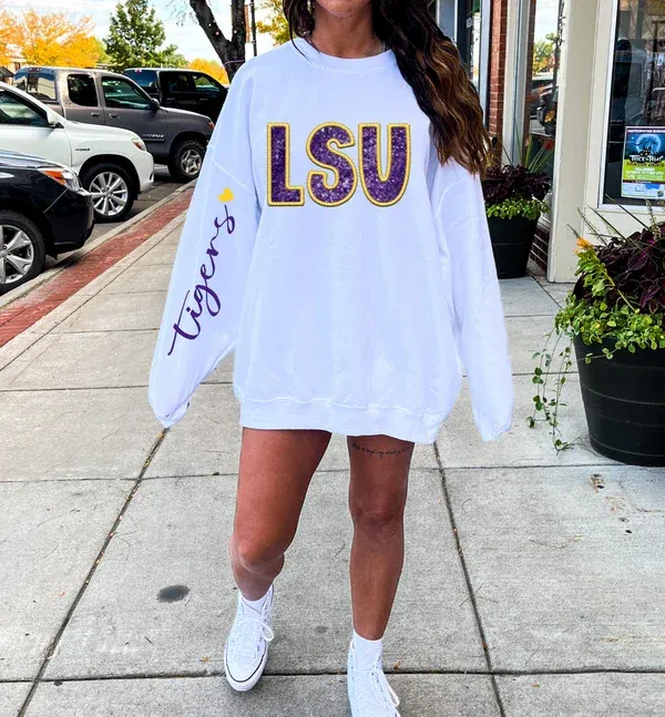 Personalized Sequin Applique Gameday Sweatshirt