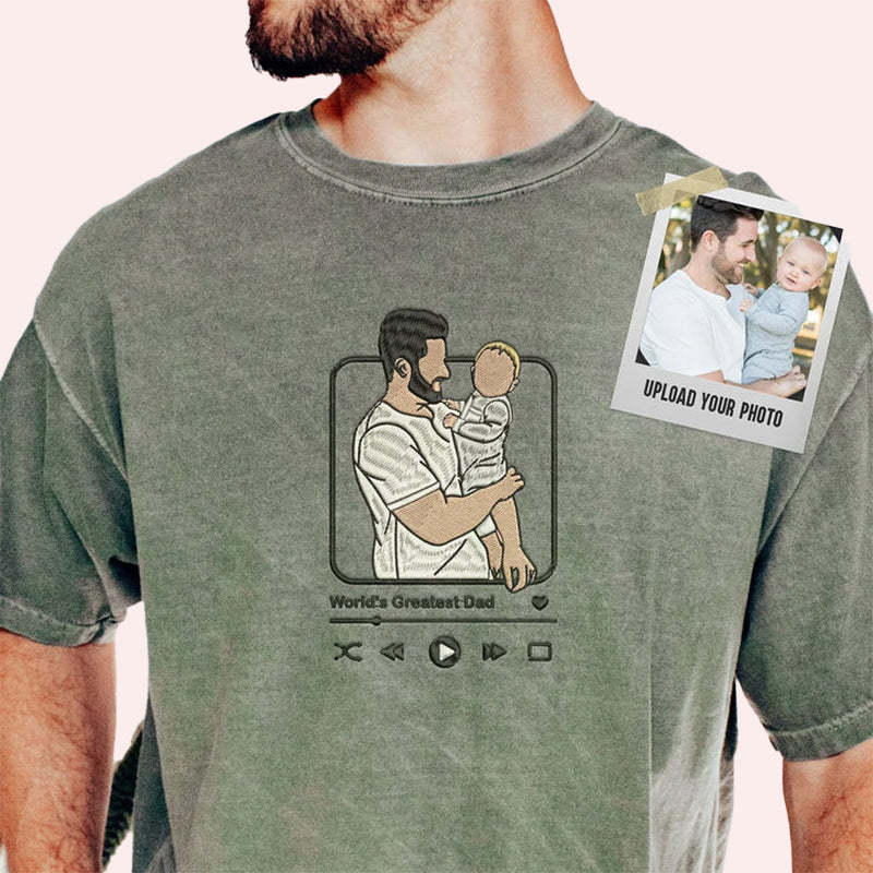 Embroidered Personalized Portrait from Your Photo With Favorite Song Music