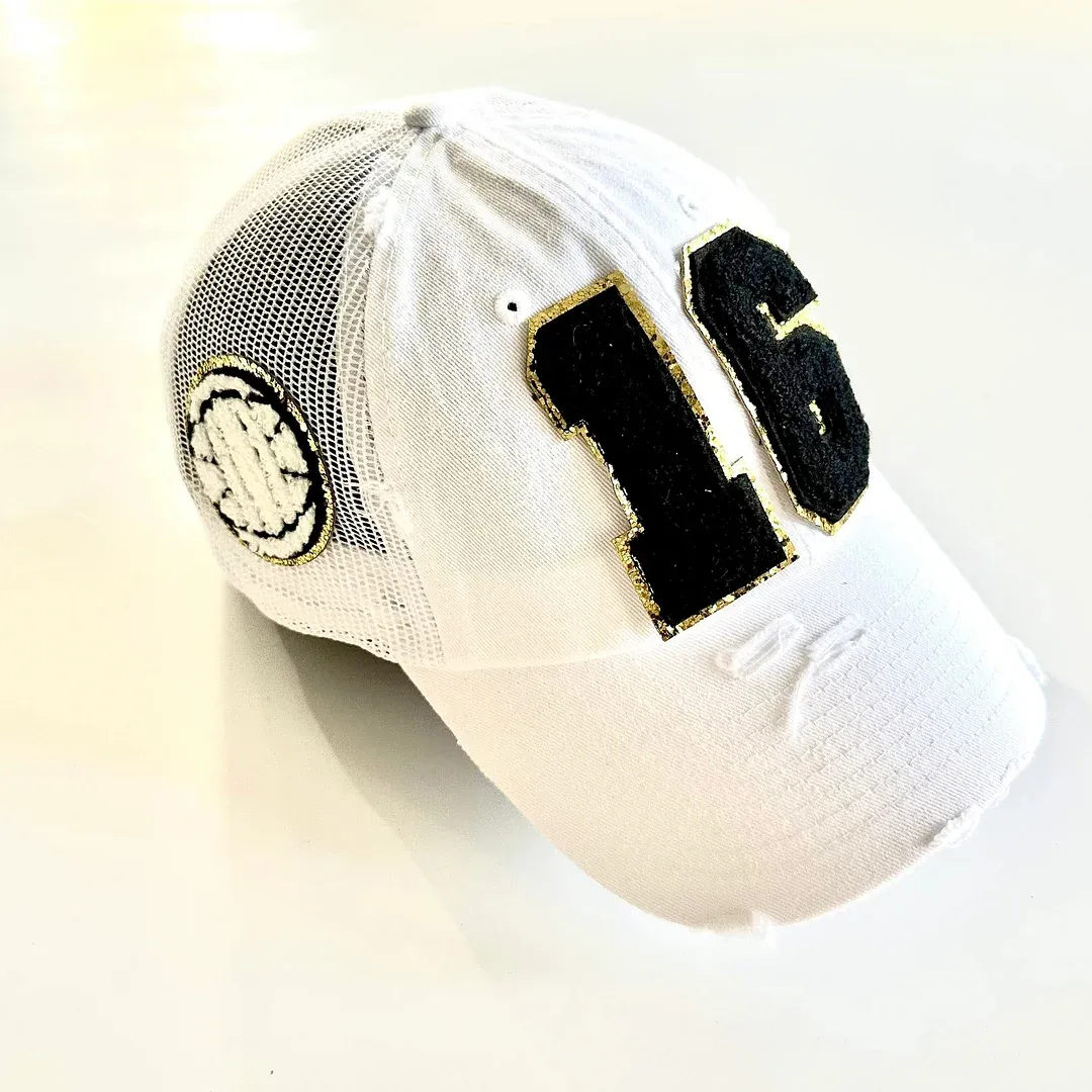 Custom Football Mom Number Hat - Number Patch Hat - Game Day Varsity Number Hat - Football Mom Gift